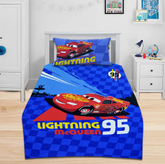 lightning mcqueen Blue Kids Bedsheet Set